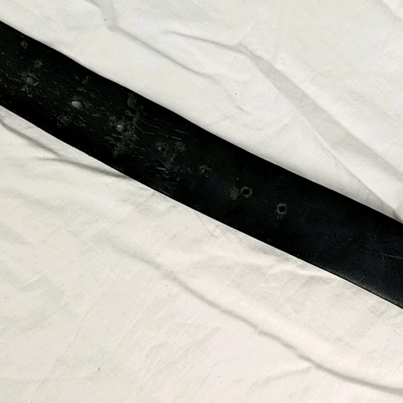 vintage black Leather eagle buckle belt - Picture 7 of 9